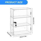 Clear Acrylic Display Case 3tier Countertop Box Shelves Showcase W lock Dustpoof