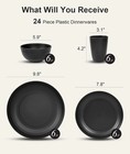 Quatish 24 Piece Plates And Bowl Set For 6  Dinnerware Dish Set For Kitchen