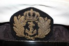 Original Ww2 British Made Belgium Navy Officers White Topped Visor Cap W badge