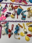 Huge Collection Of Retro 1980s Plastic Clip On Bell Charms   Chains  Jingle Gems