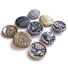 Variety Lot Of 9 Antique Victorian Flower   Plant Life Picture Buttons