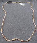 Vintage Nwt  Catherine Stein Rose Glass   Ab Crystals Beaded Flapper Necklace
