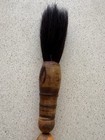 Antique  Chinese Calligraphy Brush W  Wooden Handle With Beads