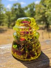 Hemingray 17 Glass Insulator Crackle Fusion Yellow Plum Ooak Art Decor