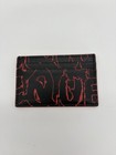 Alexander Mcqueen Graffiti Card Holder Black Red Leather Wallet Made In Italy
