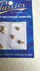 Dollhouse Tiny Brass Gold Knobs Metal For Door Or Drawer Pulls X6 1 12 Scale