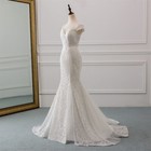 Boho Mermaid Wedding Dress Sweetheart Neck Cap Sleeves Lace Applique Bridal Gown
