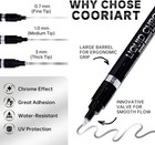 3pk Permanent Liquid Chrome Paint Pens Mirror Finish For Metal Plastic Model Rep