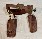Vintage Die Cast Hubley Texan Jr  Toy Cap Guns With Steer Head Grip   Holster