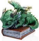 Handcrafted Mini Green Dragon On Book - Whimsical Resin Collectible Figurine