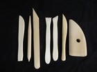 Lot Of 7 All Wood Clay Sculpting Tools Open Box
