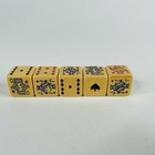 Vintage Set Of 5 Bakelite Butterscotch Poker Dice Game Die 5 8  Ace  K  Q  J  10