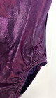 Gk Elite   Cl Gymnastics Leotard Child Girls Large Purple Foil Velvet Edges