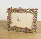 Bijou Picture Frame Flowers Enamel Floral Portrait Frame 4x6 