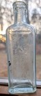 Collection Of 5 Antique Glass Apothecary Bottles Embossed Lot