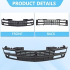 Front Grille Black Shell With Black Insert Grill Compatible With Chevrolet 1988-