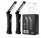 2 Large Led Work Light Cob Inspection Lamp Magnetic Torch Usb Rechargeable Car