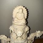 Vtg Chinese Style Carved Resin Dragon Phoenix Statue Censor Ornate Incense 16 