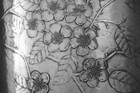 Hammered Aluminum Waste Basket   Wendell August Forge   Cherry Blossoms   Vtg 