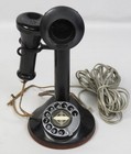 Vintage antique Candlestick Telephone Black Rotary For Parts Or Repair