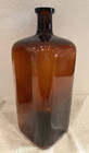 Antique Apothecary Amber Glass Bottle 13   x 5 25  Square-nelson Baker   Co Euc 
