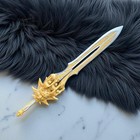 Hand Forged Fantasy Sword - Golden Lion Head Pommel With Ornate Silver   Gold