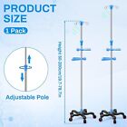 Iv Pole With Wheels Tray Stand Portable 4 Hooks 5 Wheels Iv Fluid Bag Stand