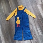 Sesame Street Vtg 70s Big Bird  Overalls Coverallls   Roll Neck Shirt Sz 2t Read