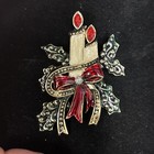 Brooch Christmas Enamel Candles Multicolor 