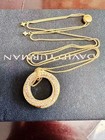 Gift davldyurman26mm crossover sterling silver gold Diamond Pendant Necklace17in