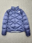 The North Face Womens M Flare 550 Down Puffer Jacket Coat Navy Blue Quilted Warm