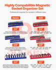 Magnetic Socket Organizer Set 8pcs Socket Trays Blue   Red For Metric Sae