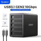 Orico 5bay Hard Drive Enclosure Daisy Chain 10gbps Type C Hdd Docking Station