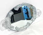 Vintage Oval Mirrored Perfume Tray Vanity W  Crystal Glass Handles 10  X 18 