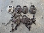 Lot Of 6 Antique Padlocks And 4 Brass Keys - Vintage Lock - Old Locks - Original