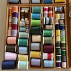 Huge Lot Of 300  Estate Sewing Thread Spools Colors White Black Crafting