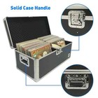 Vinyl Record Album Storage Box Case Aluminum Lp Crate Holds 150 Records Classic