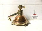 Authentic Vintage Copper   Brass Ship Hanging Cargo Pendant Light Fixture
