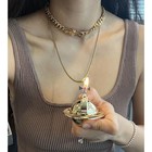 Vivienne Westwood Orb Lighter Pendant Neckalce Two Orbs Chain   Ready To Ship 