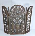Ornate 3 Panel Metal Wood Fire Grate 16   17 5   Patina Vintage Nice 