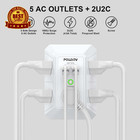 5-outlet Power Strip With 4 Usb Ports - Surge Protector For Home  Office  School