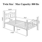 Queen twin full Metal Platform  Bed Frame With White Headboard   Footboard