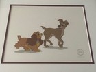 Original Walt Disney Lady   Tramp Le 5000 Serigraph Sericel Cel Cell Scarce    