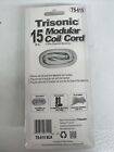Trisonic - 15 Ft Modular Coil Phone Cord - Black