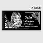 Memorial Headstone 24x12x3 4 Inches Human Grave Marker Tombstone Black Granite
