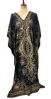 Caftan Maxi Dress African Dashiki Boho Muumuu Navy Bling   Neckline One Size New