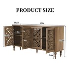 Carved Buffet Cabinet Accent Cabinet With 4 Craft Doors Storage For Living Room