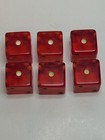 Vintage Cherry Red Bakelite Dice Set Of 6 Translucent 5 8 