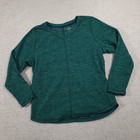 St Johns Bay Pullover Sweater Women s Medium Green Long Sleeve V Neck Layer