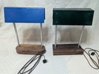  Pair Of Vintage 1960s 1970s Mid-century Modern Cubist Trough Desk Lamps